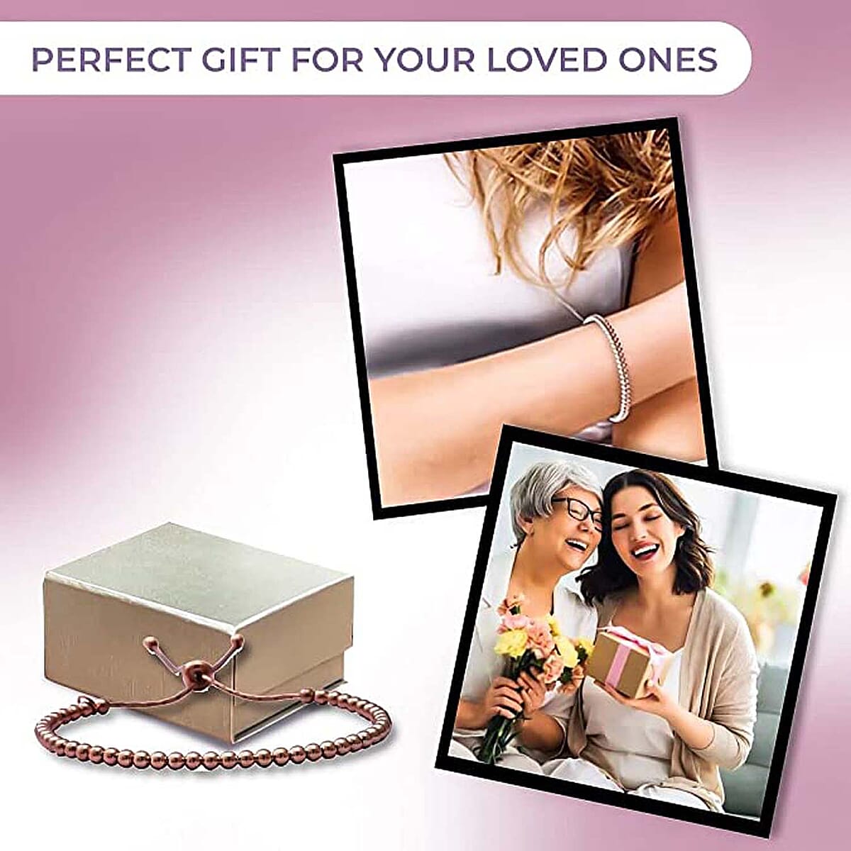 14K Rose Gold Over Sterling Silver Bolo Beaded Bracelet 4 Grams image number 5