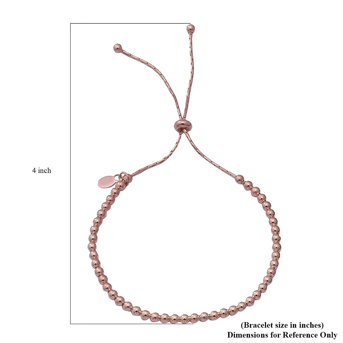 14K Rose Gold Over Sterling Silver Bolo Beaded Bracelet 4 Grams image number 6