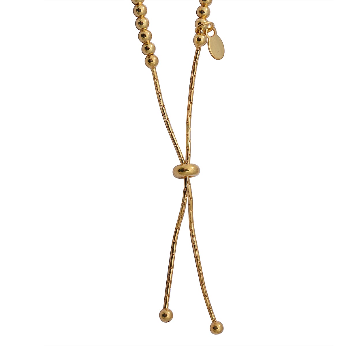 Bead Bolo Bracelet in 14K Yellow Gold Over Sterling Silver 4 Grams image number 1