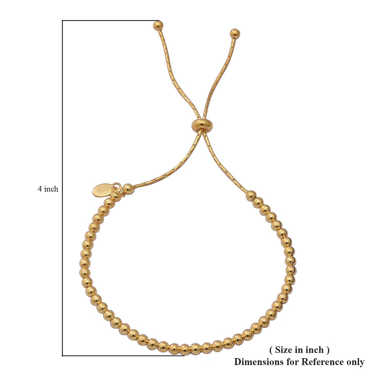 Bead Bolo Bracelet in 14K Yellow Gold Over Sterling Silver 4 Grams image number 6