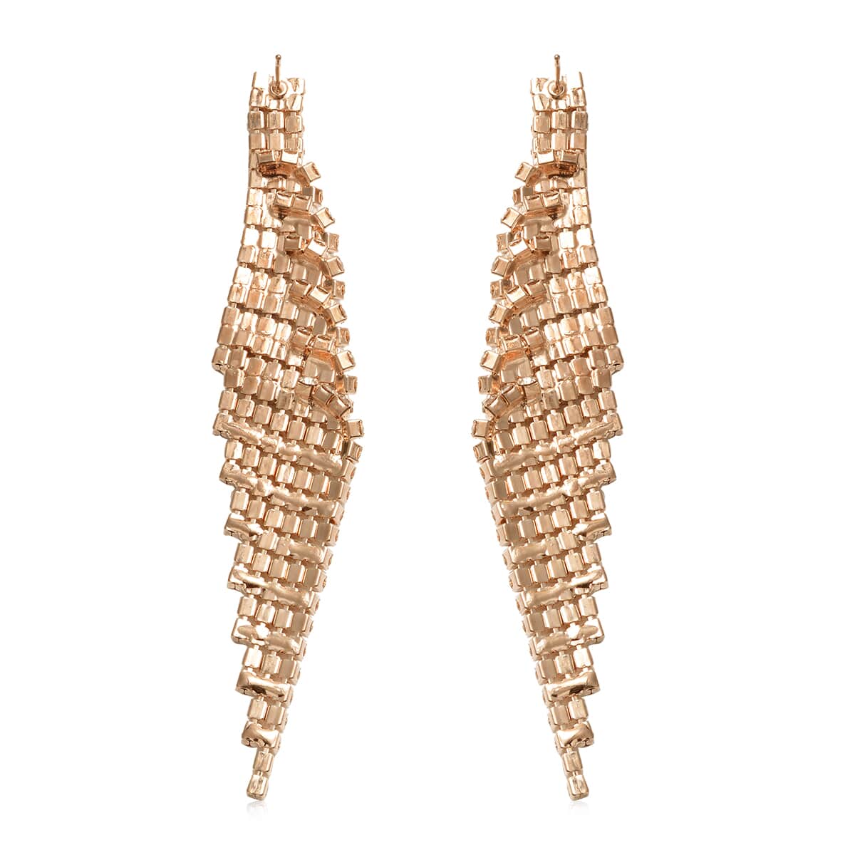 White Crystal Earrings in Goldtone 1.01 ctw image number 3