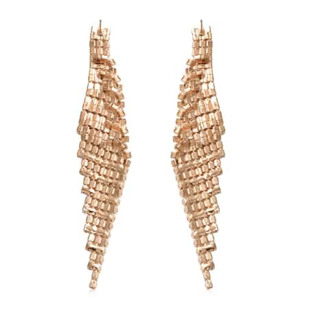 White Crystal Earrings in Goldtone 1.01 ctw image number 3