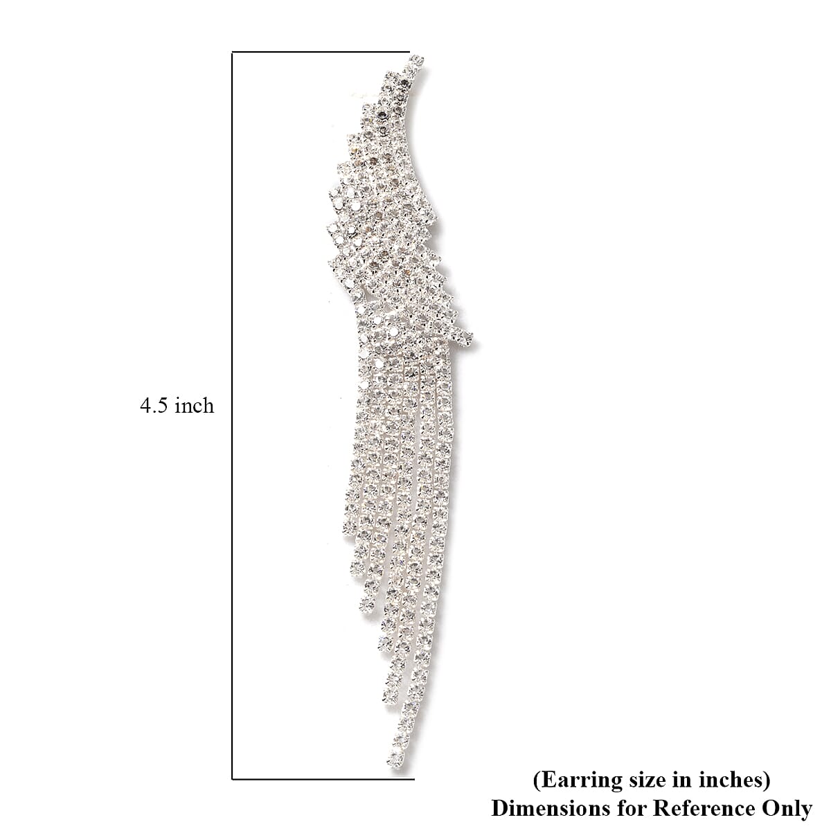 White Austrian Crystal Angel Wing Earrings in Silvertone
