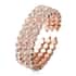 White Austrian Crystal Triple-Row Cuff Bracelet in Rosetone (6.50 In) image number 0