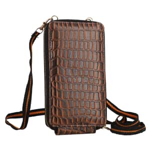 Shop LC Genuine Leather Snake Foil Pattern Crossbody Bag