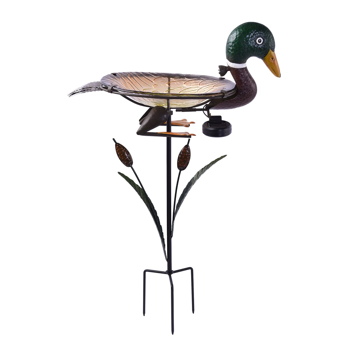 Duck-shaped Garden Birdbath with Solar Light (300 mAh) image number 0