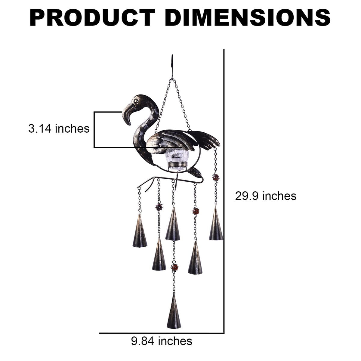 Homesmart Flamingo Shaped Wind Bell with Solar Light (40 mAh) image number 3