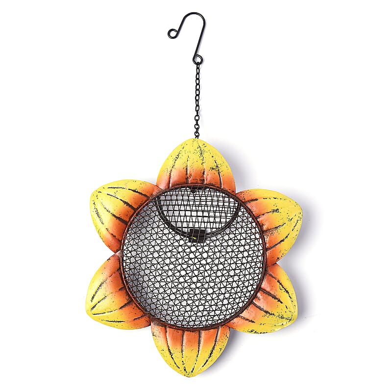 Homesmart Multicolored Handmade Decorative Sunflower Metal Mesh Bird Feeder With Hanging Hook For Garden Decor