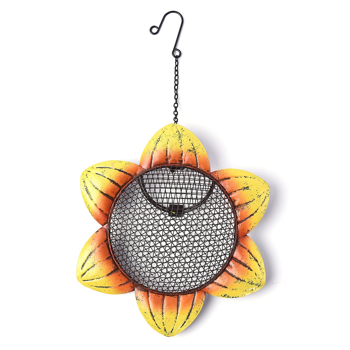 Homesmart Multicolored Handmade Decorative Sunflower Metal Mesh Bird Feeder With Hanging Hook For Garden Decor image number 0