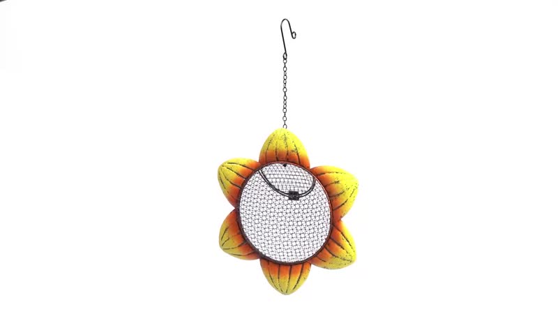 HOMESMART Multi Color Sunflower Handmade Metal Mesh Bird Feeder