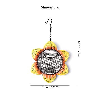 Homesmart Multicolored Handmade Decorative Sunflower Metal Mesh Bird Feeder With Hanging Hook For Garden Decor