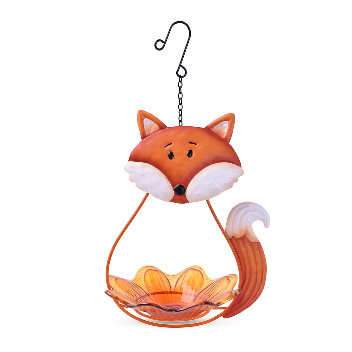 Homesmart Multicolored Handmade Decorative Fox Shape Metal Mesh Bird Feeder With Hanging Hook For Garden Decor image number 0