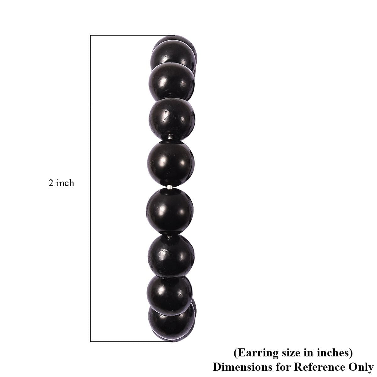 Shungite Beaded J-Hoop Earrings in Stainless Steel 83.50 ctw image number 3