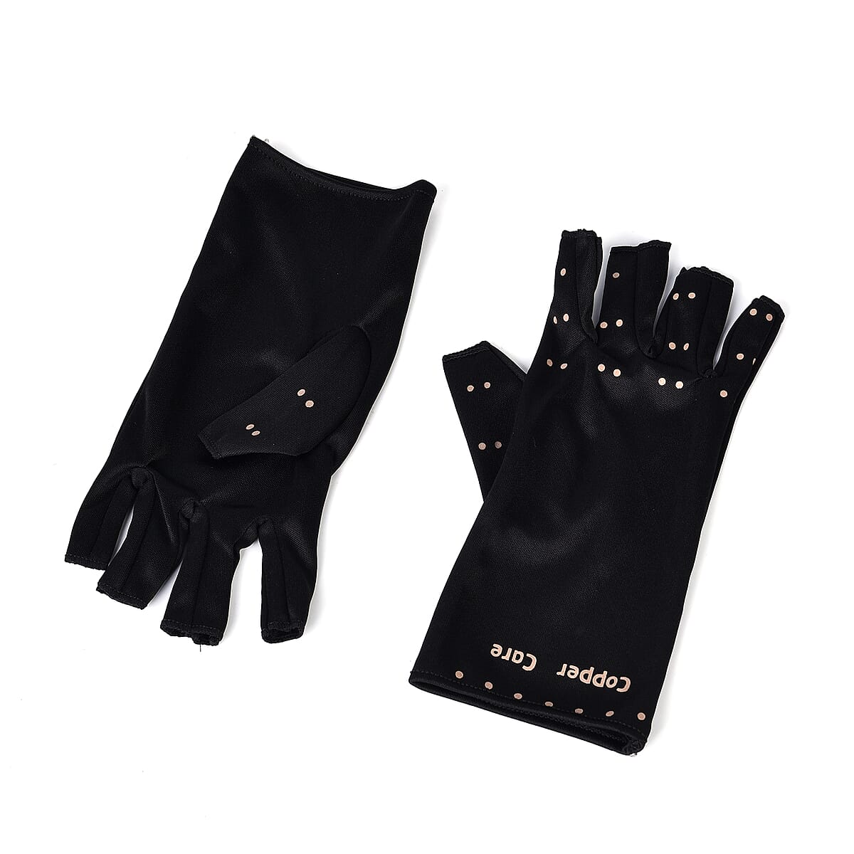 Set of 3 Pairs of Black Copper Infused Compression Set of Foot, Gloves and Calf Sleeves - M image number 1