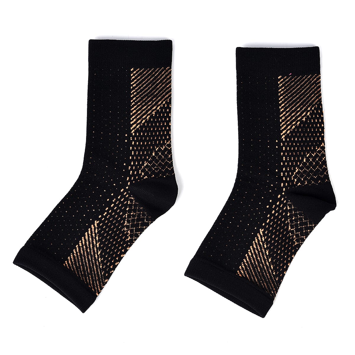 Set of 3 Pairs of Black Copper Infused Compression Set of Foot, Gloves and Calf Sleeves - M image number 3