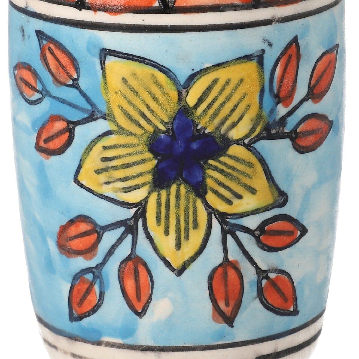 Set Of 2 Multi Color Hand Painted Floral Ceramic Soap Dispenser image number 4