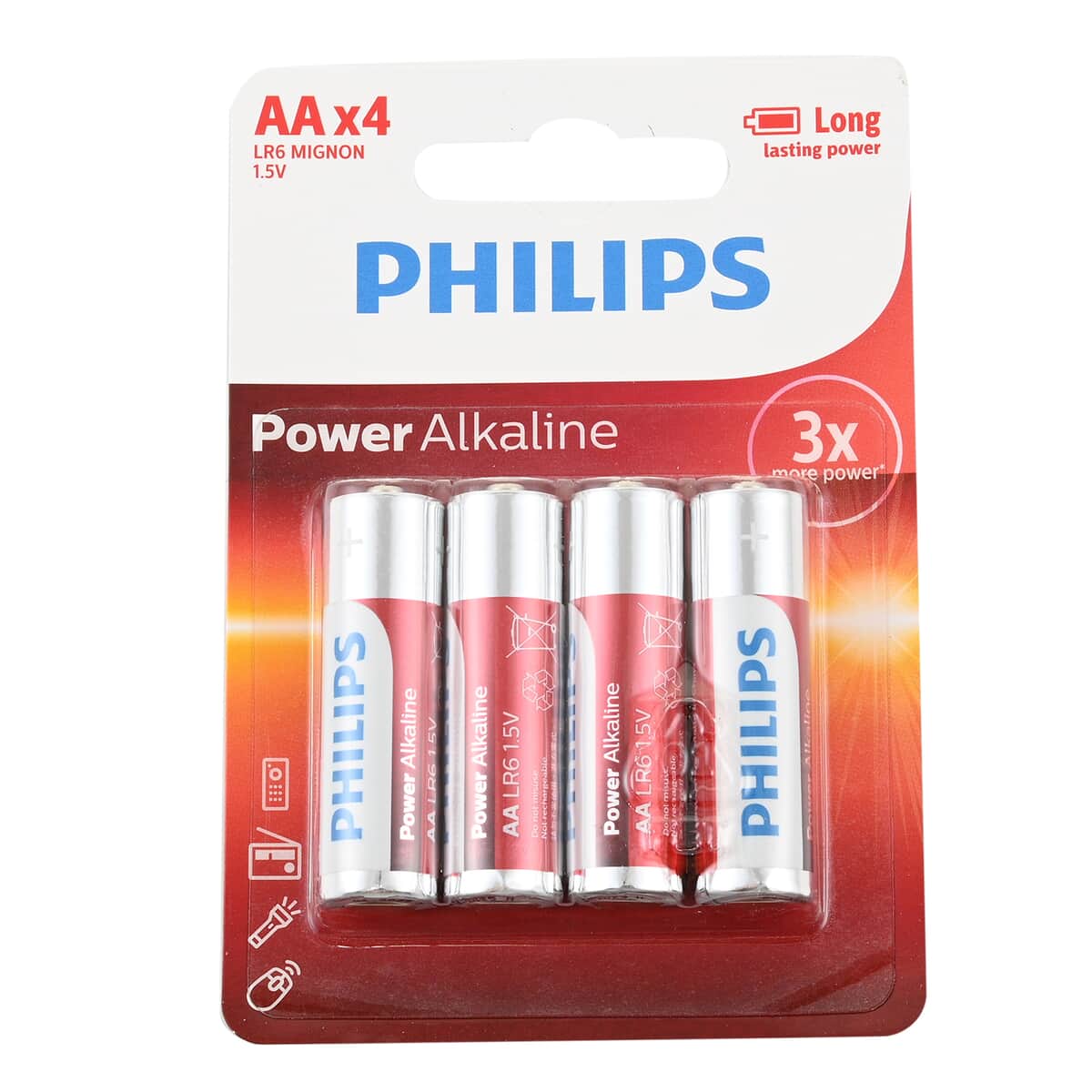 Philips Power Alkaline 4 Pack AA Battery image number 0