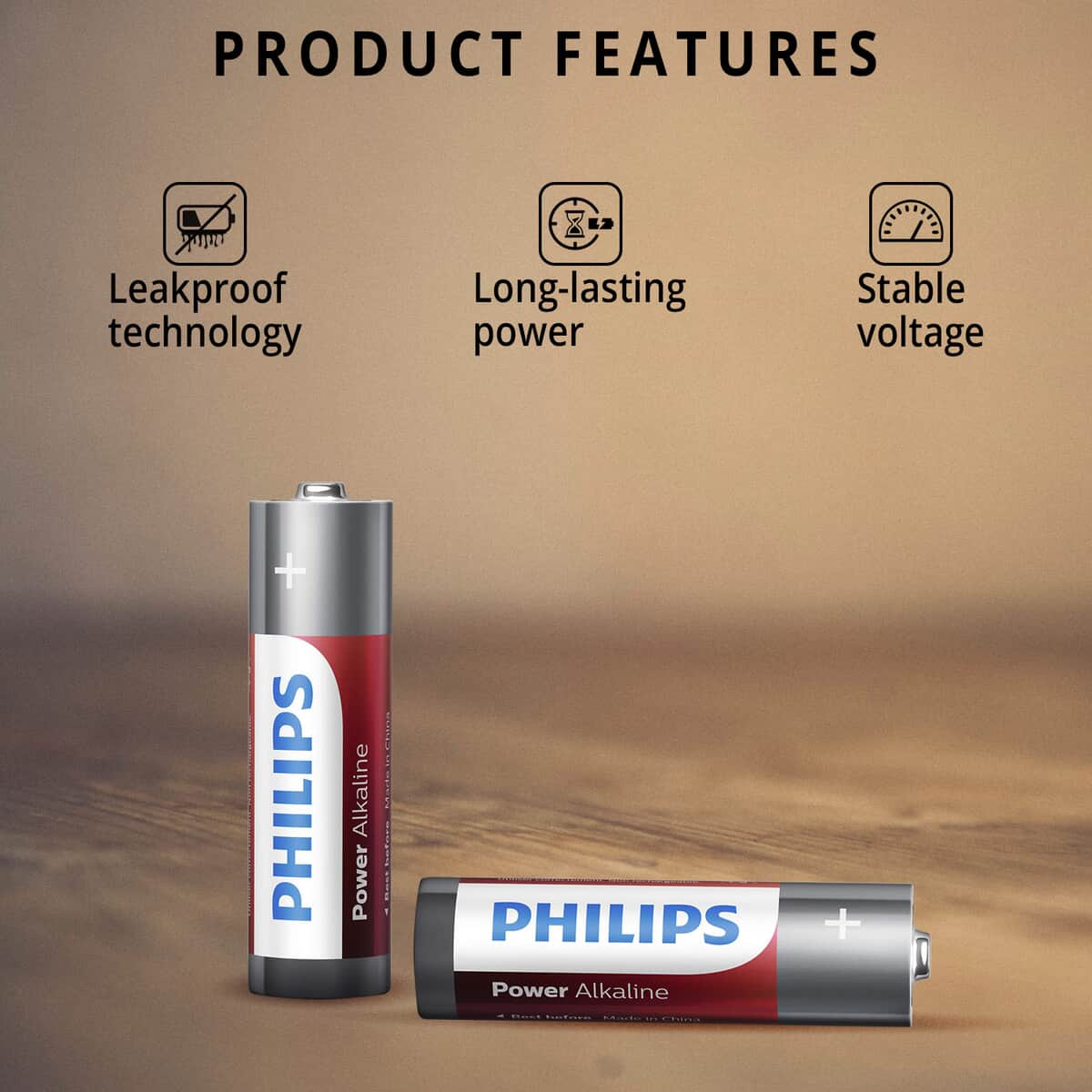 Philips Power Alkaline 4 Pack AA Battery image number 2