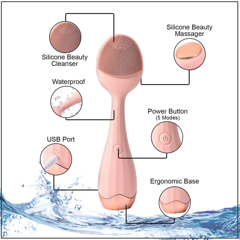 Dual Sided Electric Silicone Beauty Cleanser and Massager