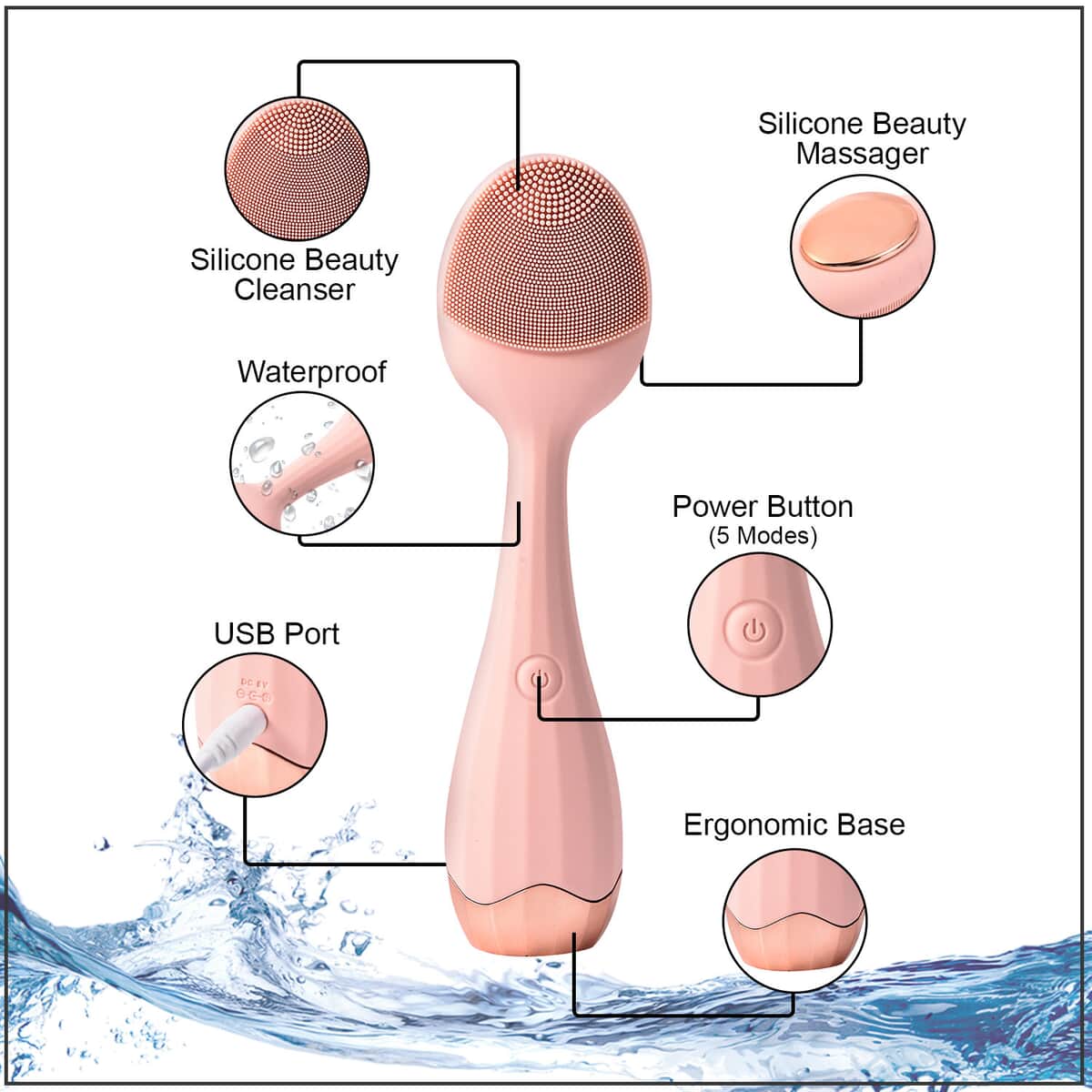 Dual Sided Electric Silicone Beauty Cleanser and Massager image number 2
