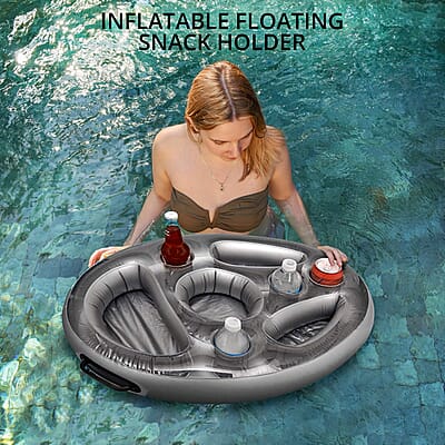 Inflatable Floating Snack Holder with 8 Storage Holes