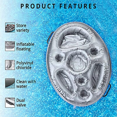 Inflatable Floating Snack Holder with 8 Storage Holes