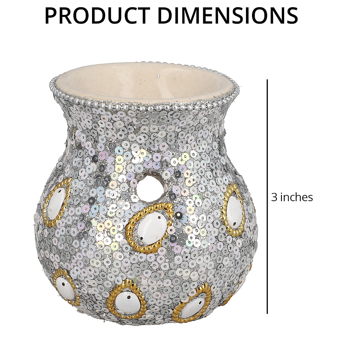 Peacock 3pc Wax Burner Gift Pack -Sandalwood, Ceramic Fragrance Diffuser, Tealight Candle Holder, Essential Oil Burner  image number 3