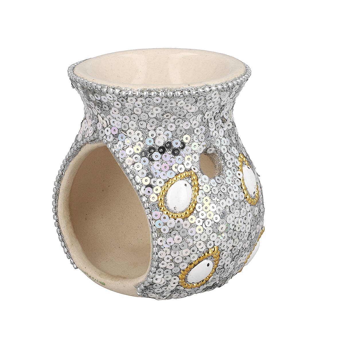 Peacock 3pc Wax Burner Gift Pack -Sandalwood, Ceramic Fragrance Diffuser, Tealight Candle Holder, Essential Oil Burner  image number 5