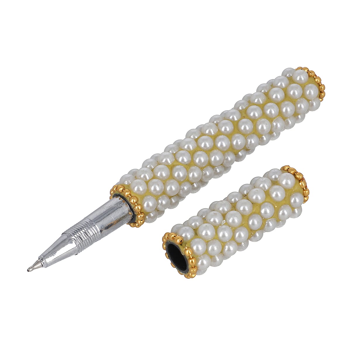 Set of 3 Golden Color Blink Pens, Key Chain Pen and Pearl Pen image number 5