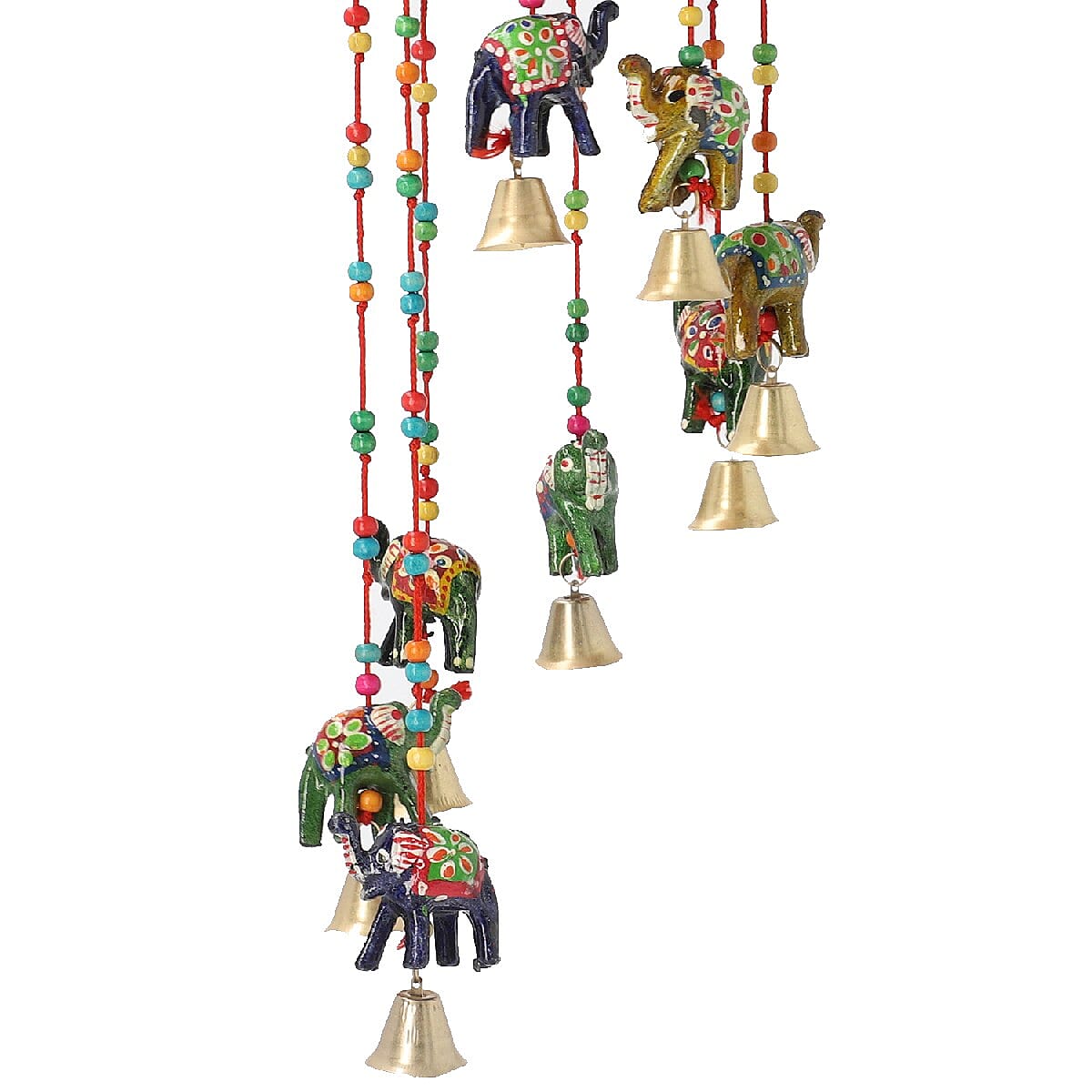 Handmade Multi Color Elephant Wind Chimes image number 5