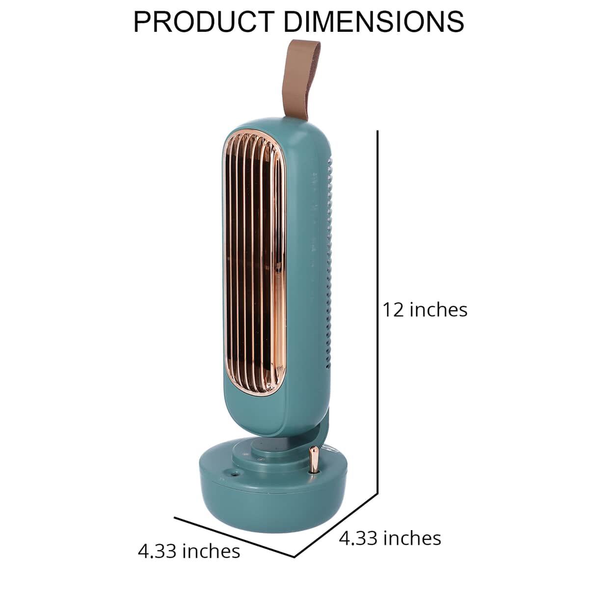 Green 2 in 1 Humidifier and Bladeless Fan with 220ml Water Tank Capacity (5W) (4.33x4.33x12) image number 3