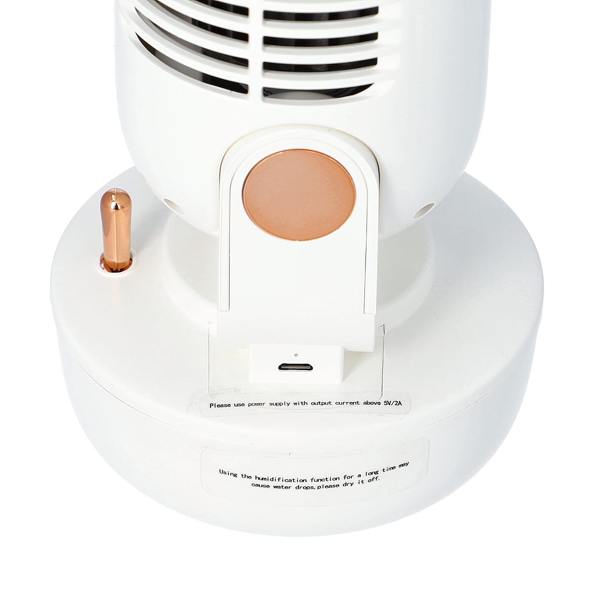 White 2 in 1 Humidifier and Bladeless Fan with 220ml Water Tank Capacity (5W) image number 4