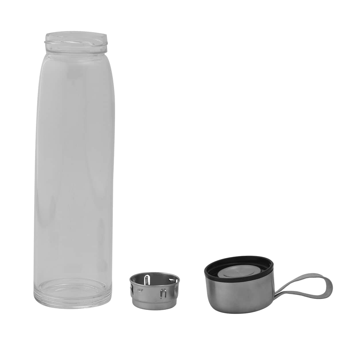 Silver Color Stainless Steel and Glass Elite Shungite Filter Infuser Water Bottle 16.9oz image number 5