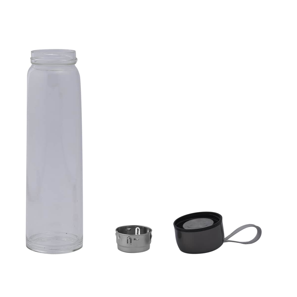 Gunmetal Color Stainless Steel and Glass Elite Shungite Filter Infuser Water Bottle 16.9oz image number 5