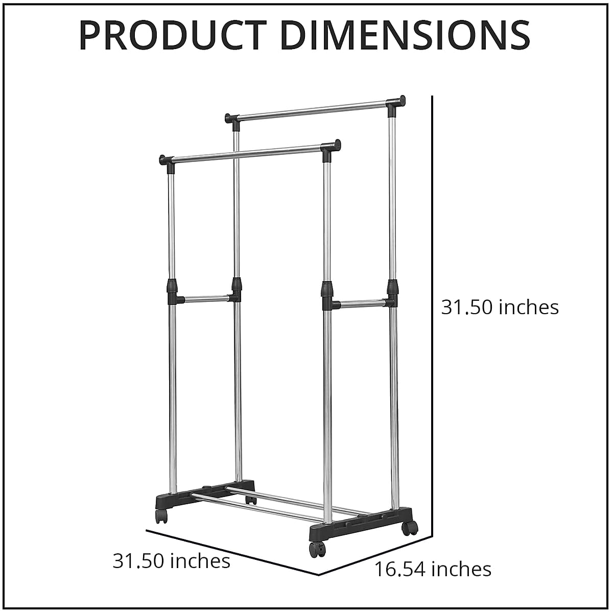 Buy Double Rail Adjustable Rack with 4 Pulley at ShopLC.