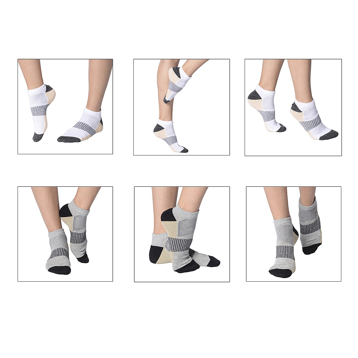 Set of 4 Pairs of Ankle Length Odor Free Copper Compression Socks For Men And Women, Premium Material Moisture Wicking Unisex Copper Infused Socks - Gray (S/M) image number 2