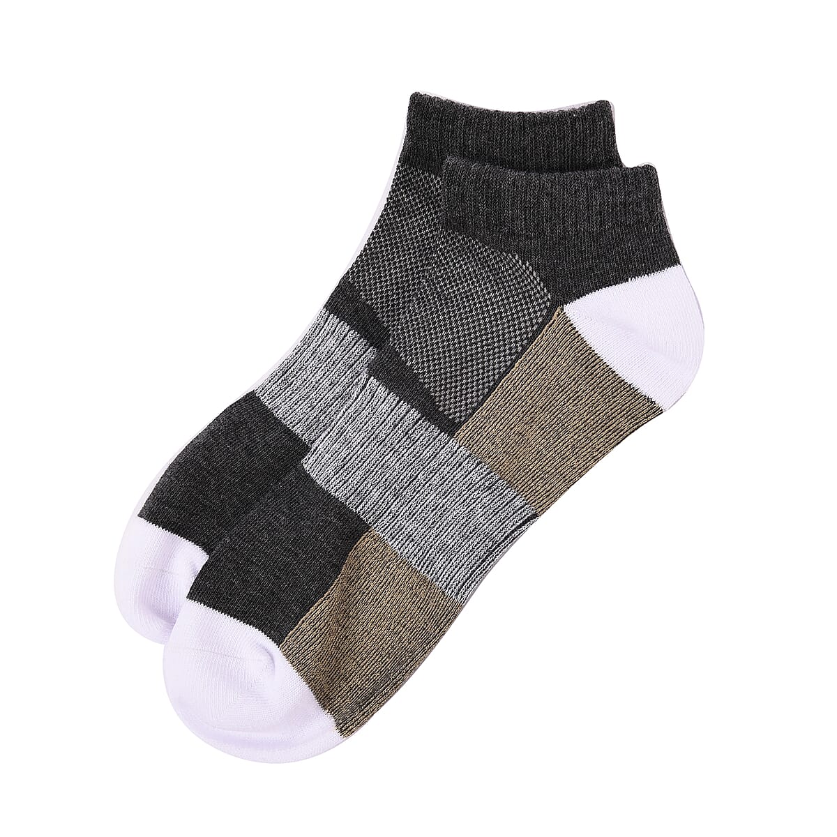 Set of 4 Pairs of Ankle Length Odor Free Copper Compression Socks For Men And Women, Premium Material Moisture Wicking Unisex Copper Infused Socks - Gray (S/M) image number 4