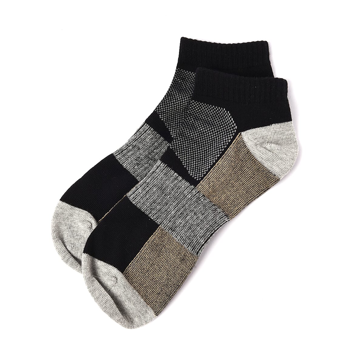 Set of 4 Pairs of Ankle Length Odor Free Copper Compression Socks For Men And Women, Premium Material Moisture Wicking Unisex Copper Infused Socks - Gray (S/M) image number 5