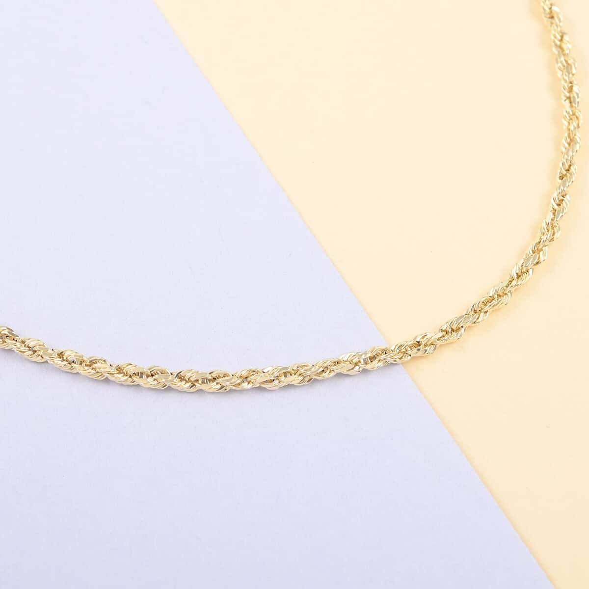10K Yellow Gold Diamond-Cut Rope Necklace 24 Inches 3.70 Grams image number 1
