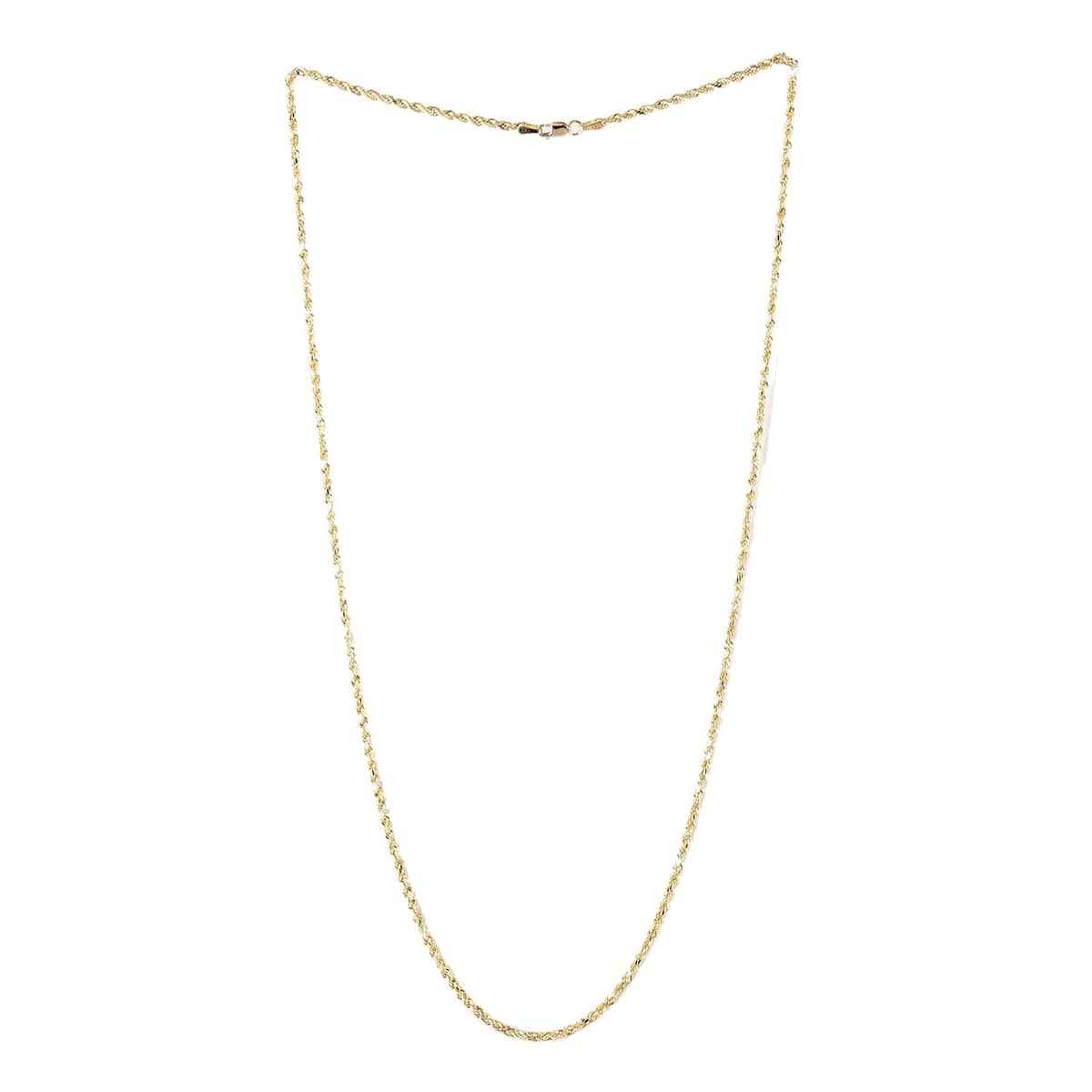 10K Yellow Gold Diamond-Cut Rope Necklace 24 Inches 3.70 Grams image number 2