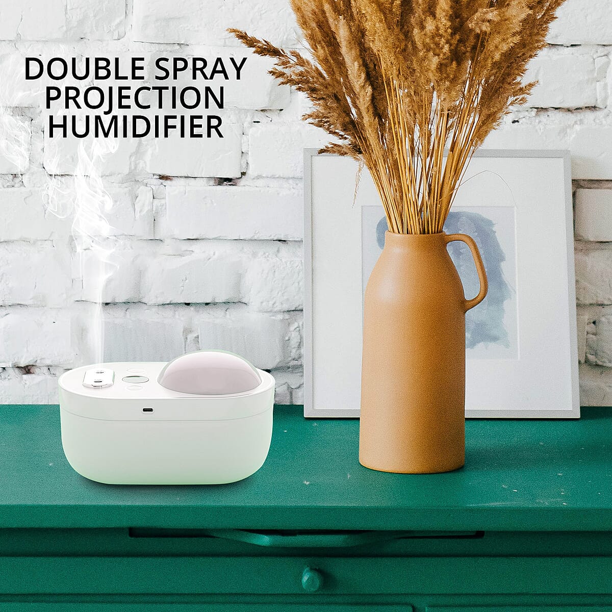 The 5th Season Double Spray Humidifier with Ceiling Projection in White with Lavender Essential Oil image number 1