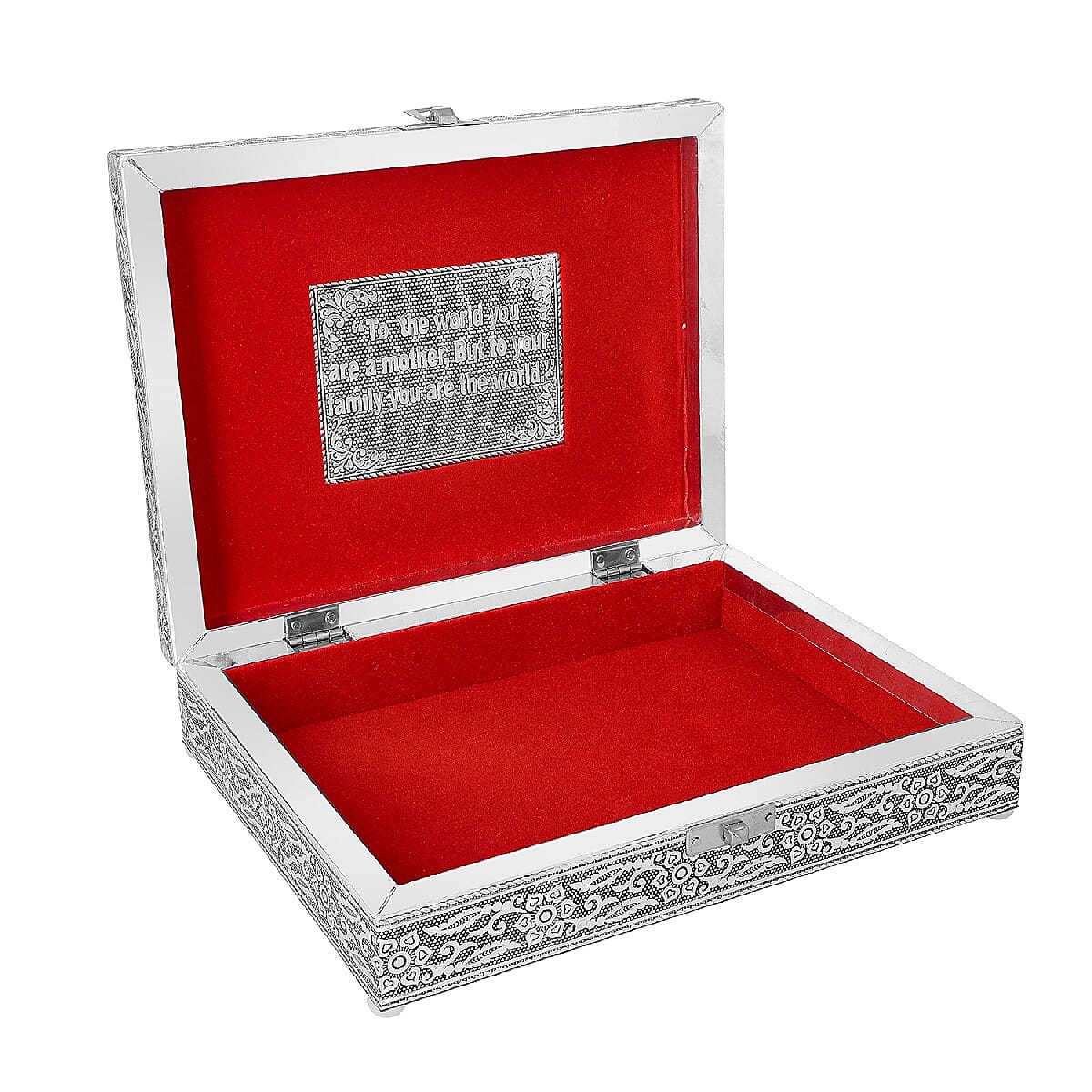 Handcrafted Horse and Baby Pattern Carved Oxidized Storage Box image number 3