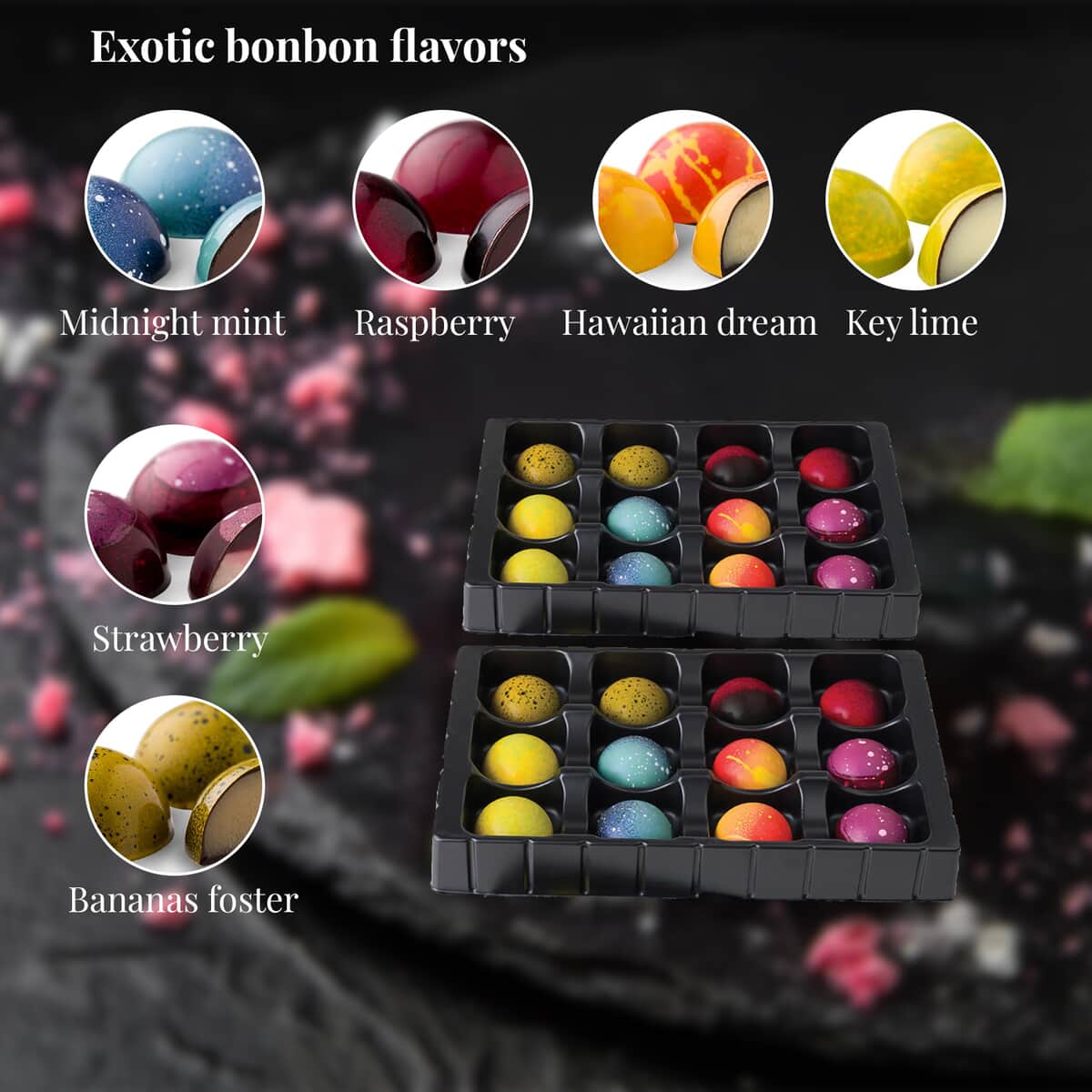 MAE Fine Foods Gourmet Exotic Chocolate Bonbons and French Macarons Gift Set Large image number 2