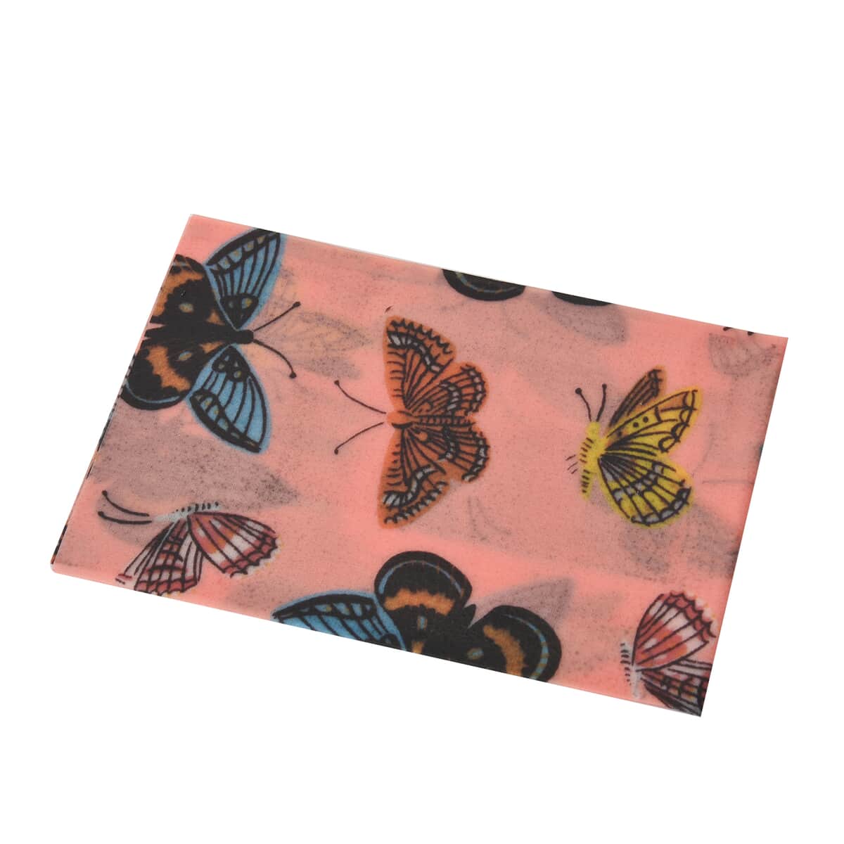 Set of 5 Beige and Pink Reusable Beeswax Butterfly Pattern Wrap image number 2