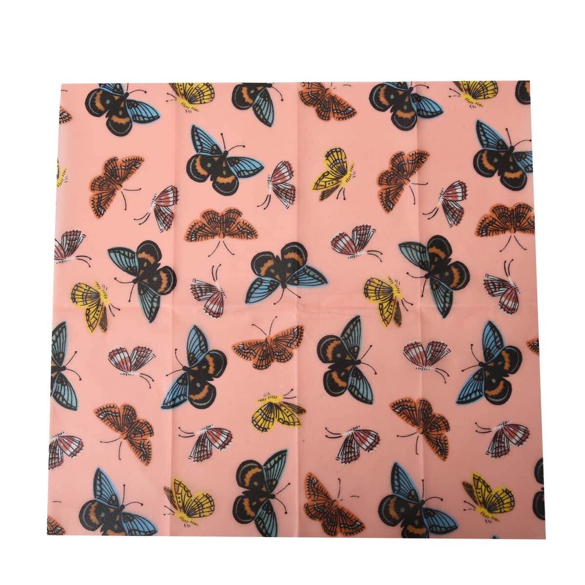 Set of 5 Beige and Pink Reusable Beeswax Butterfly Pattern Wrap image number 6