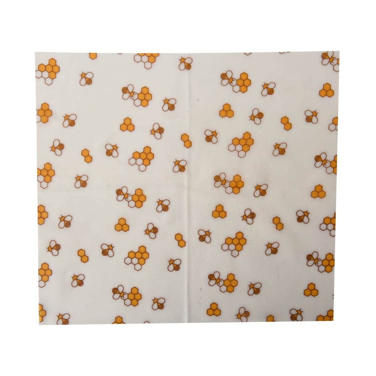 Set of 5 White and Yellow Reusable Beeswax Butterfly Pattern Wrap image number 4