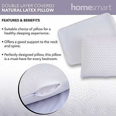 Homesmart Double Layer Covered Natural Latex Pillow