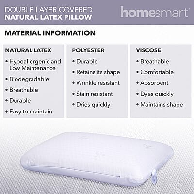 Homesmart Double Layer Covered Natural Latex Pillow