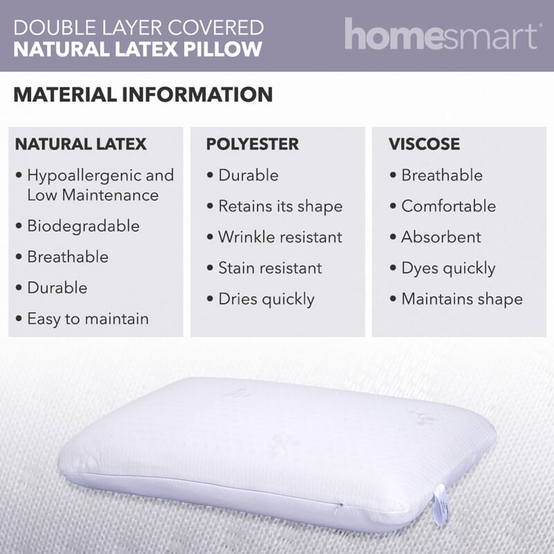 Homesmart Double Layer Covered Natural Latex Pillow