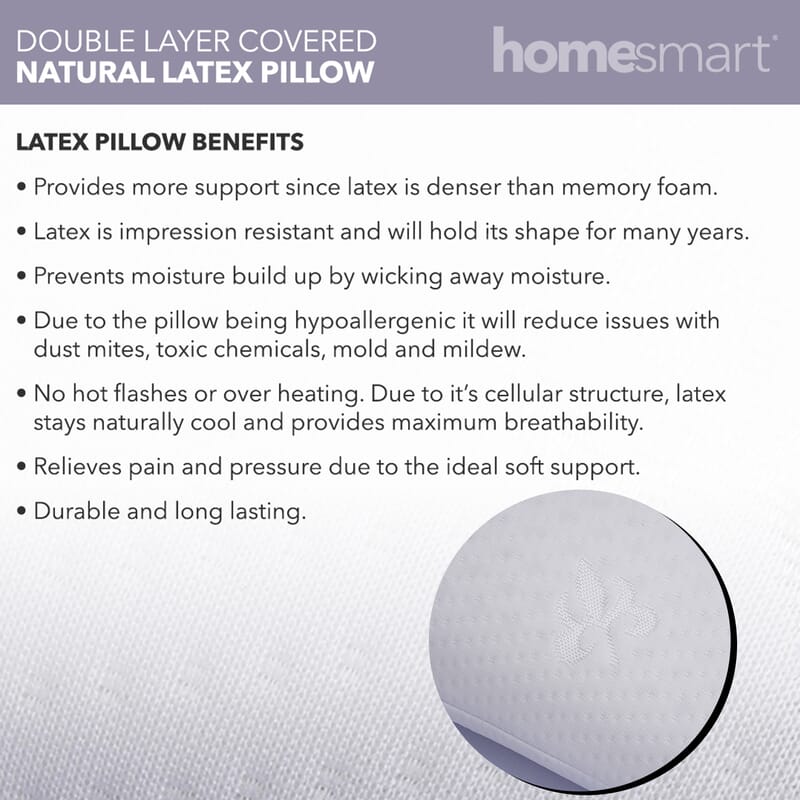 Homesmart Double Layer Covered Natural Latex Pillow